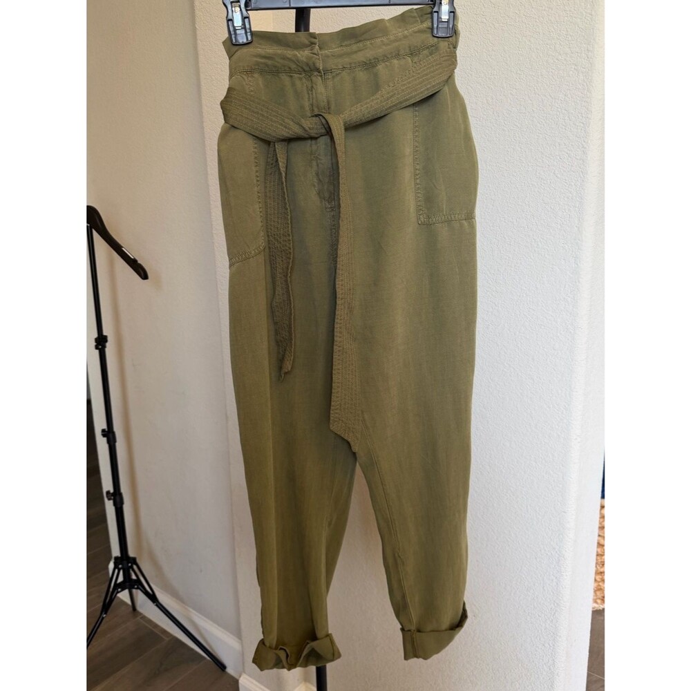 Treasure & Bond Olive Utility Pants with Tie Elastic Waist 16
